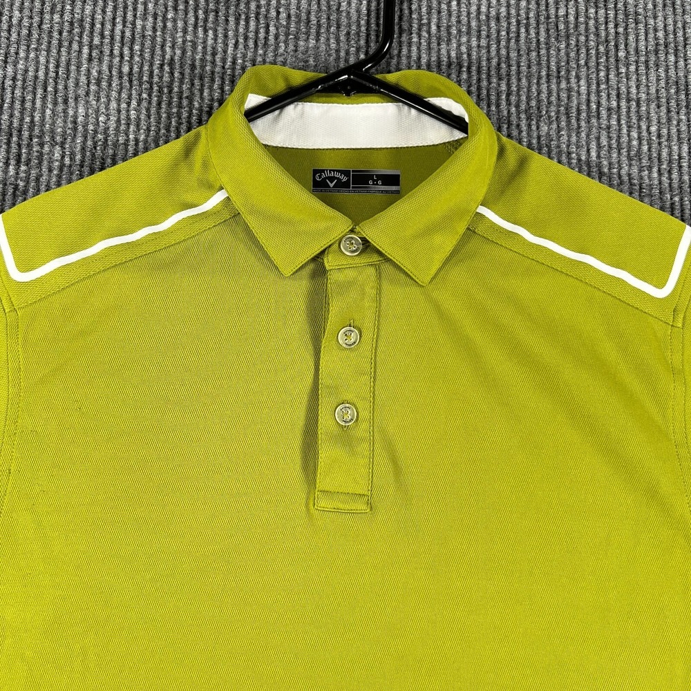 Callaway Polo Shirt Mens Large Green Short‎ Sleeve Golf Casual Comfort Light
